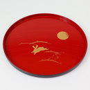 うさぎ丸盆赤２柄アソート