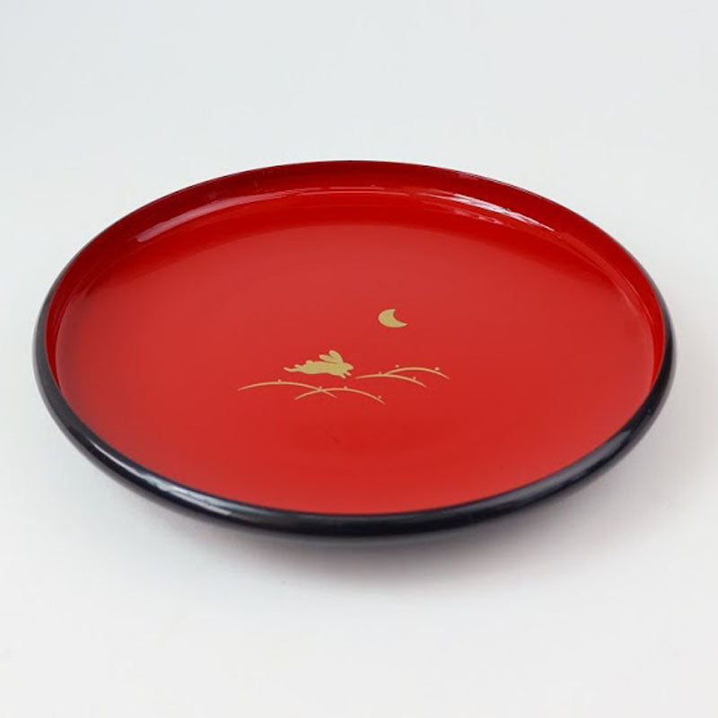 うさぎ大皿鉢２１・５ｃｍ赤２柄アソート
