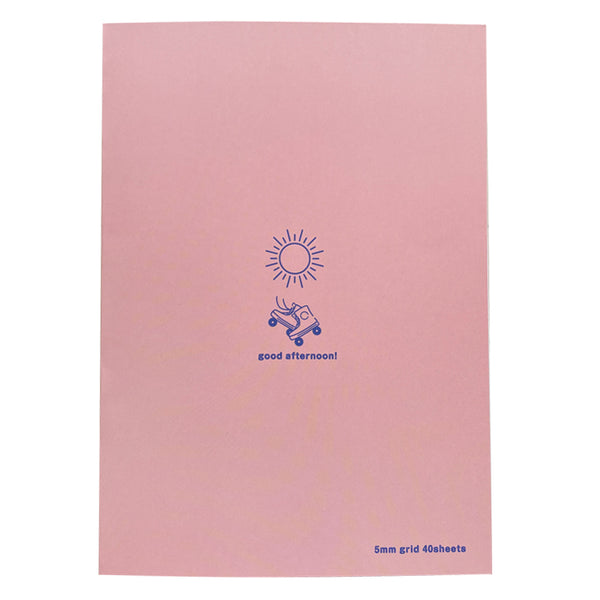 カラーノート（A5、方眼5mm、40枚、ポップ、ピンク） - 100均