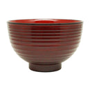 会津塗　洗浄機対応　筋目汁椀　赤溜内朱