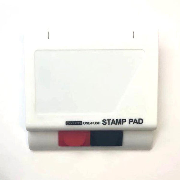 送料無料！【赤+黒スタンプ台】赤黒stamp台、ボタンで切り替え【赤インク】と【黒インク】の2wayスタンプ　★6セットまとめて★