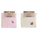 シャーリング刺繍ハンドタオル（フラミンゴ・リス）