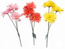 ガーベラ３輪（コーラル、ピンク、イエロー）