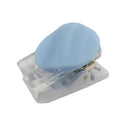 穴を開けずに留めるくるっと回転名札用クリップ（青）　日本製