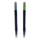 カリグラフィーツインペン（筆・角芯、水色、黄緑）