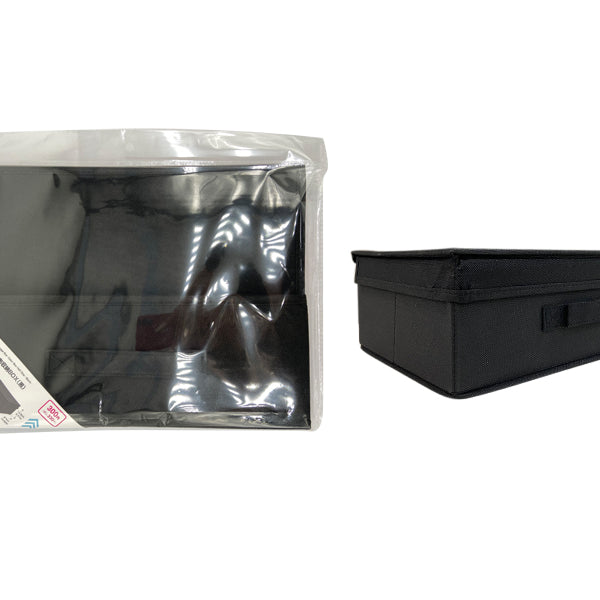 スタッカブル不織布収納BOX（カラーボックスハーフサイズ、黒