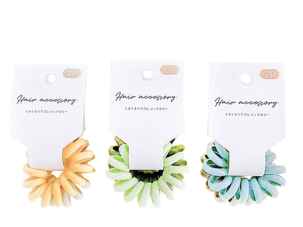 くるくるヘアゴム（2P、シックカラー、QRG―15） - 100均 通販