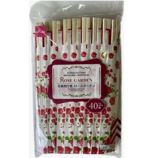 割り箸（花柄、ローズガーデン、40膳） - 100均 通販 ダイソーネット