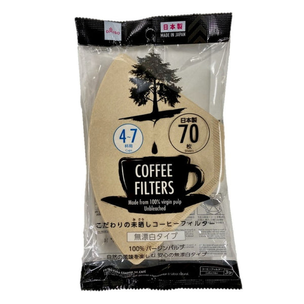コーヒーフィルター ４－７杯用 無漂白タイプ ７０枚 【公式】DAISO（ダイソー）ネットストア