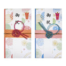 創作モダン金封（丸模様に麻の葉柄、オレンジ・ブルー）