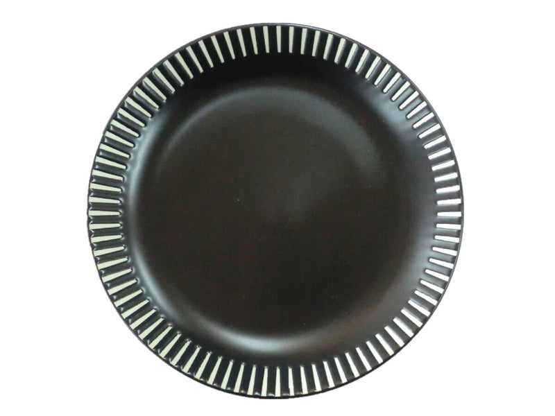 皿（モダンストライプ、黒、約Φ１６．８×Ｈ２．７ｃｍ）