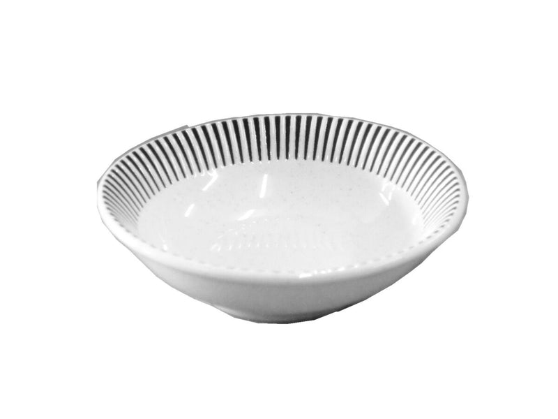 浅鉢（モダンストライプ、白、約φ１１×Ｈ３．５ｃｍ）