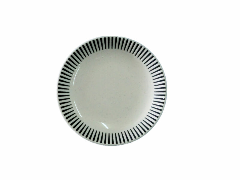 皿（モダンストライプ、白、約Φ１２×Ｈ２．３ｃｍ）
