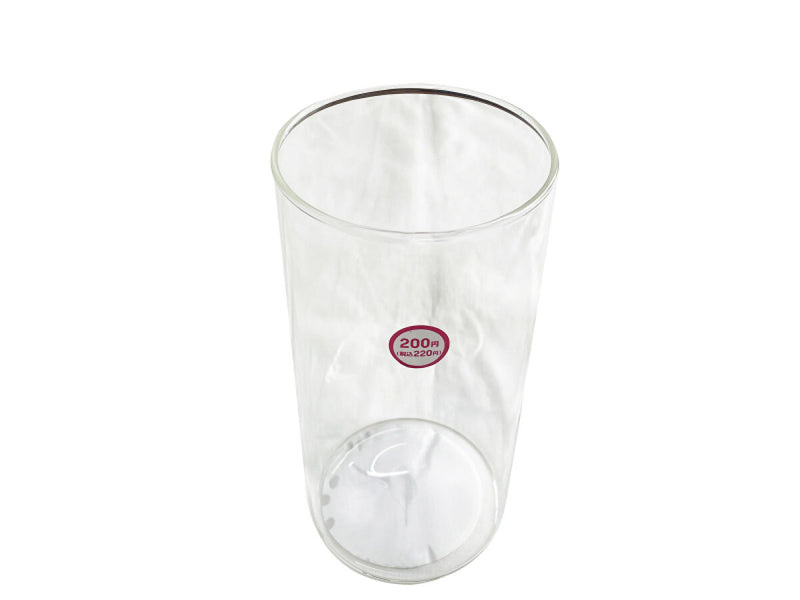 ガラス花瓶（円筒型、高さ約２０ｃｍ）