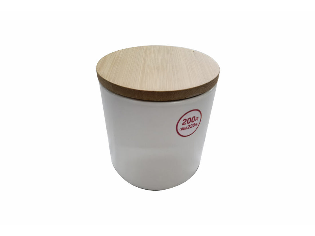 DAISO 陶製キャニスター(約500mL、白)の画像