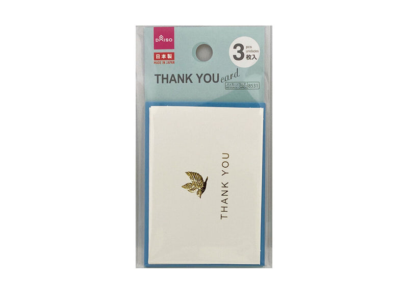 ミニグリーティングカード（バード、Ｔｈａｎｋ Ｙｏｕ、３枚）