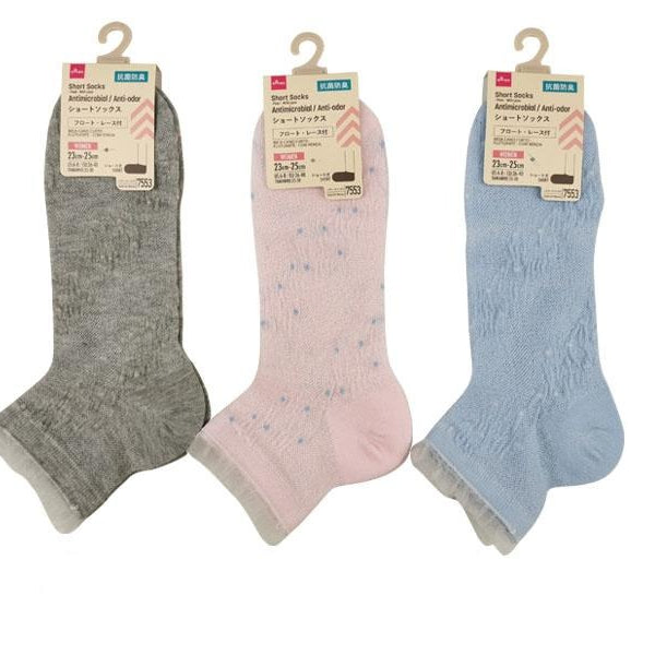 ショートソックス（抗菌防臭、フロート、レース付） - 100均 通販