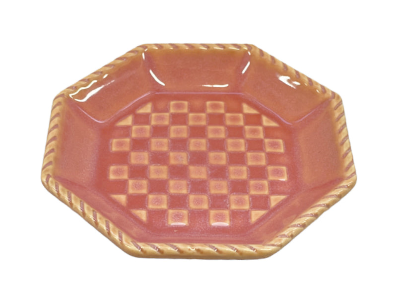 豆皿（八角、ピンク、約７．５ｃｍ）