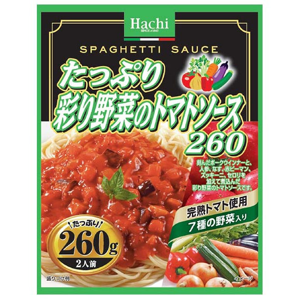 ハチ食品 たっぷり・彩り野菜のトマトソース ２６０ｇ - ダイソー