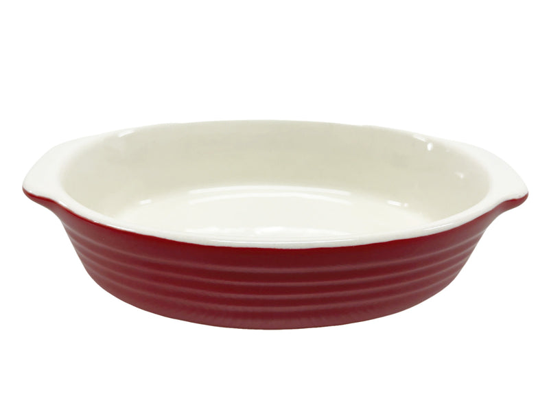 オーバルグラタン皿（フレンチ風、シェード、レッド、約１５ｃｍ）
