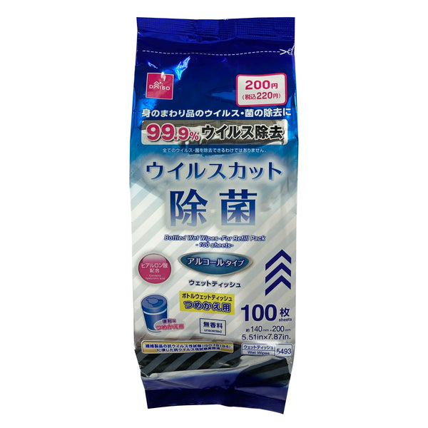 ウイルスカット除菌ボトルウェットティッシュ（詰替用、100枚
