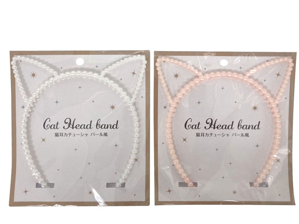 ロジェビビエ　パール猫カチューシャ 猫耳カチューシャ パール 白 歯がゆい