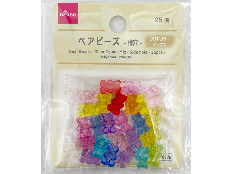 ベアビーズ（クリアカラー、ミックス、横穴、25個） - 100均 通販 