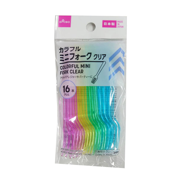 カラフルミニフォーク（クリア、16本） - 100均 通販 ダイソーネット