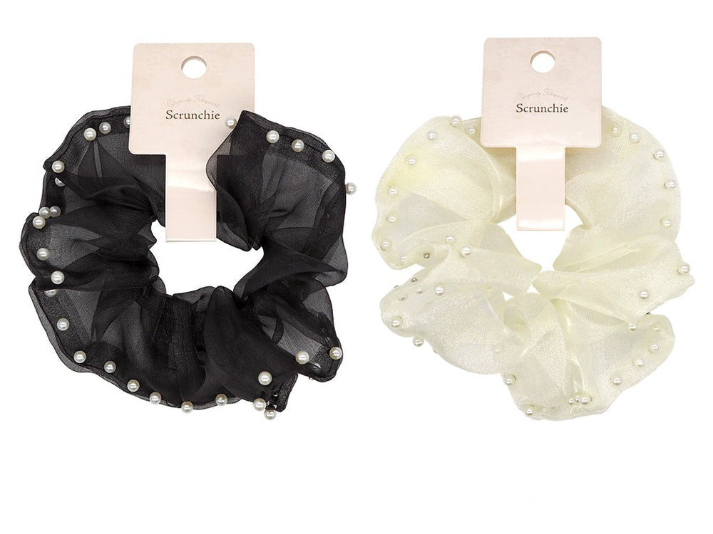 シュシュ（オーガンジー、フェイクパール） - 100均 通販