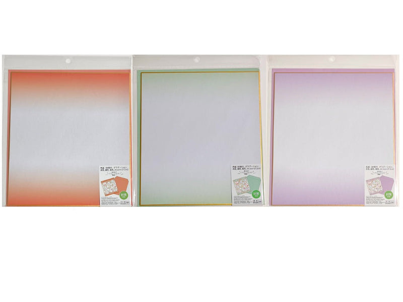 色紙（封筒付、グラデーション、赤色、緑色、紫色、２４．２ｃｍ×２７．２ｃｍ）